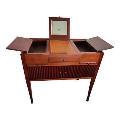 Coiffeuse avec miroir et revêtement cuir
