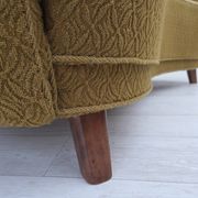 1960s, Danish 2-seater "Banan" sofa, green furniture wool, ash wood.
