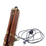 Wooden and brass tripod lamppost