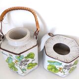 Teapot, stove and 6 cups