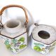 Teapot, stove and 6 cups