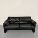 Canapé maralunga design design Vico MAGISTRETTI Cassina en cuir noir