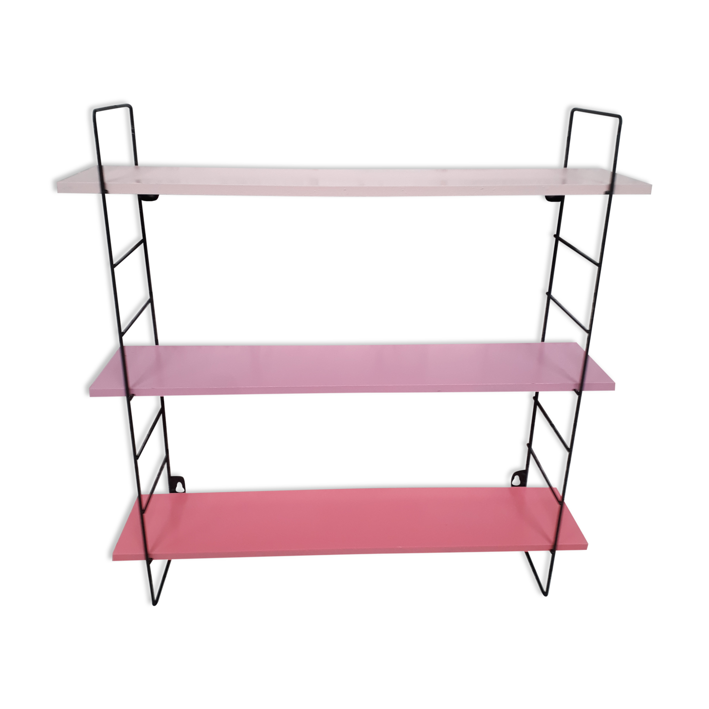 3-tone pink matte black shelf 51x50x13 cm, 80s