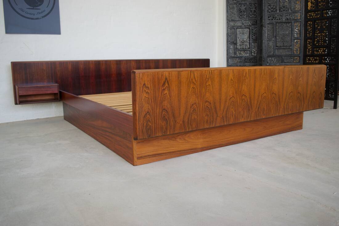 Danish Rosewood Bed By Sannemans, 1970s.