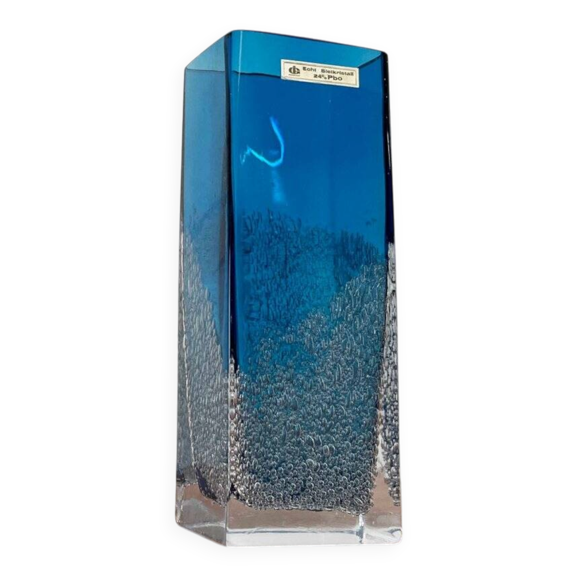 Mid-Century German Glass Block Vase by Ingrid Glas, Germany, 1960s