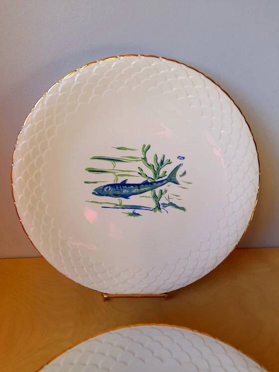 Fish plates in Limoges porcelain