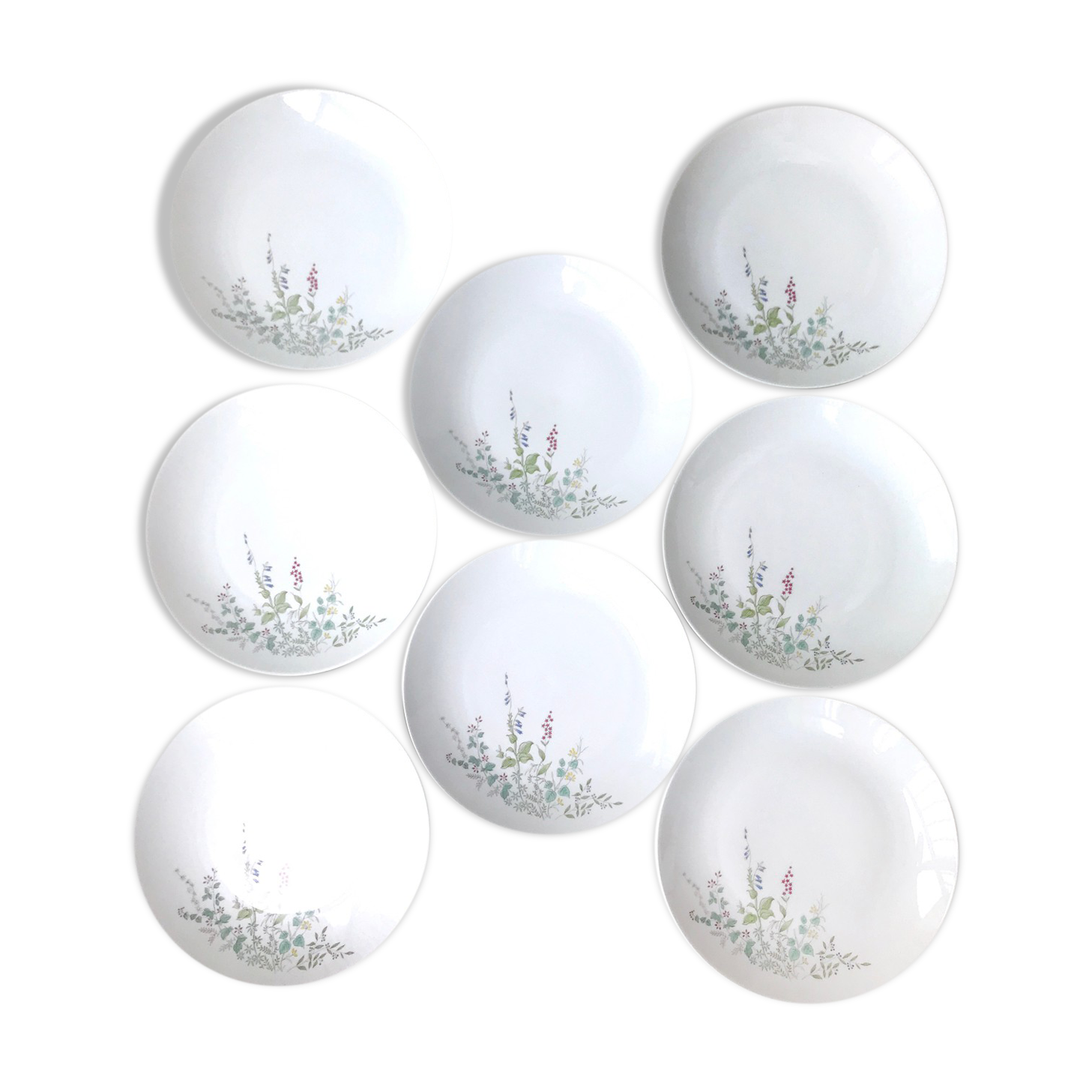 Set of 8 large vintage porcelain plates
