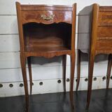 Pair of Louis XV style bedside tables in marquetry