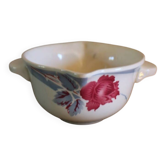 Sauceboat Red rose blue foliage Antinea Sarreguemines Art Deco
