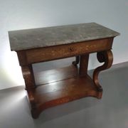 French trumeau / side table 1830s / inlay wood / mirror