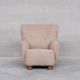 Danish mid-century wingback upholstered boucle armchair