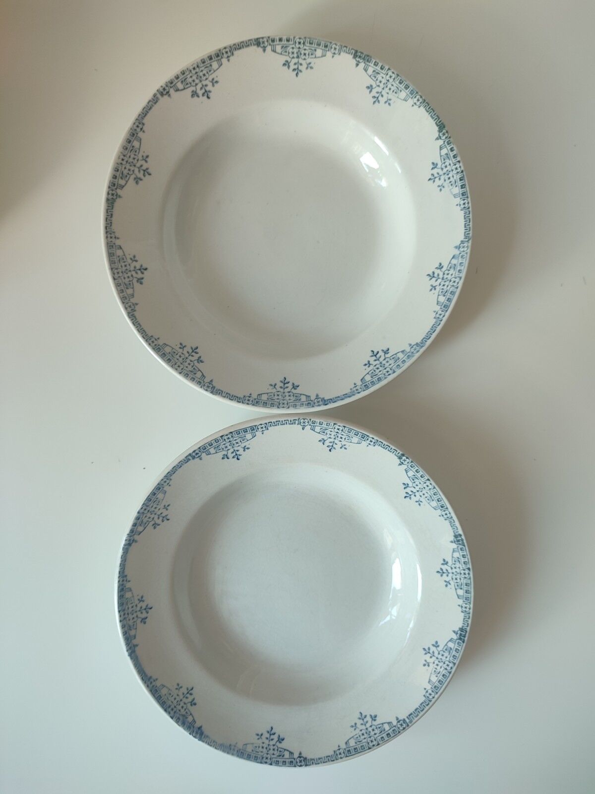 Hollow plates Earth of iron porcelain of Gien