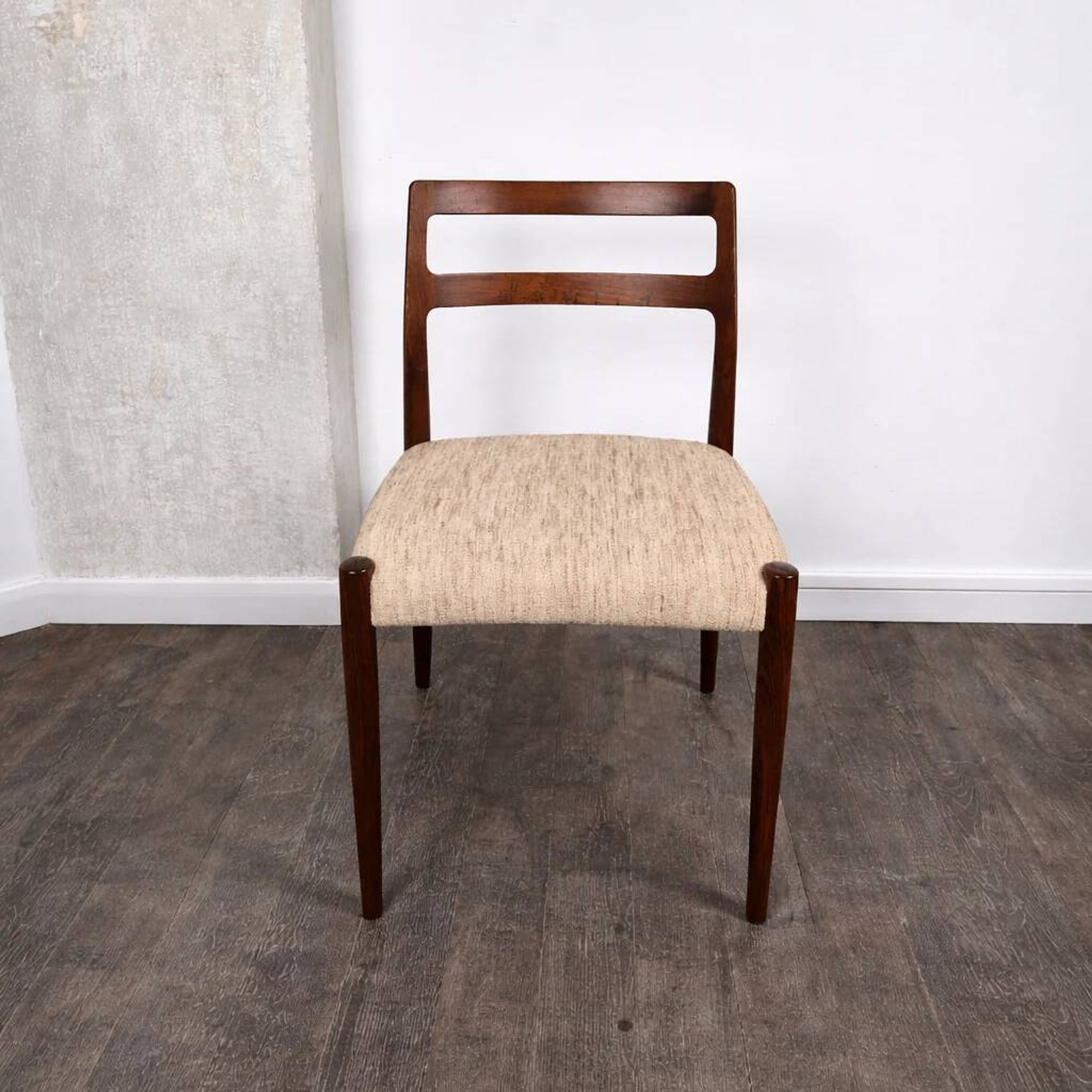 Rosewood chair with fabric by Johannes Andersen for Uldum Møbelfabrik, Denmark, 1960.