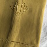 Old Mustard Yellow Linen And Cotton Sheet
