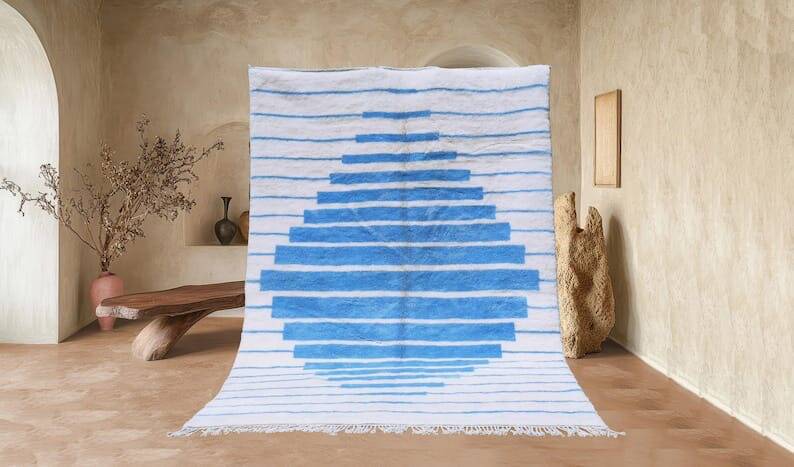 Handmade Beni Ouraine rug, size 100 x 200 cm