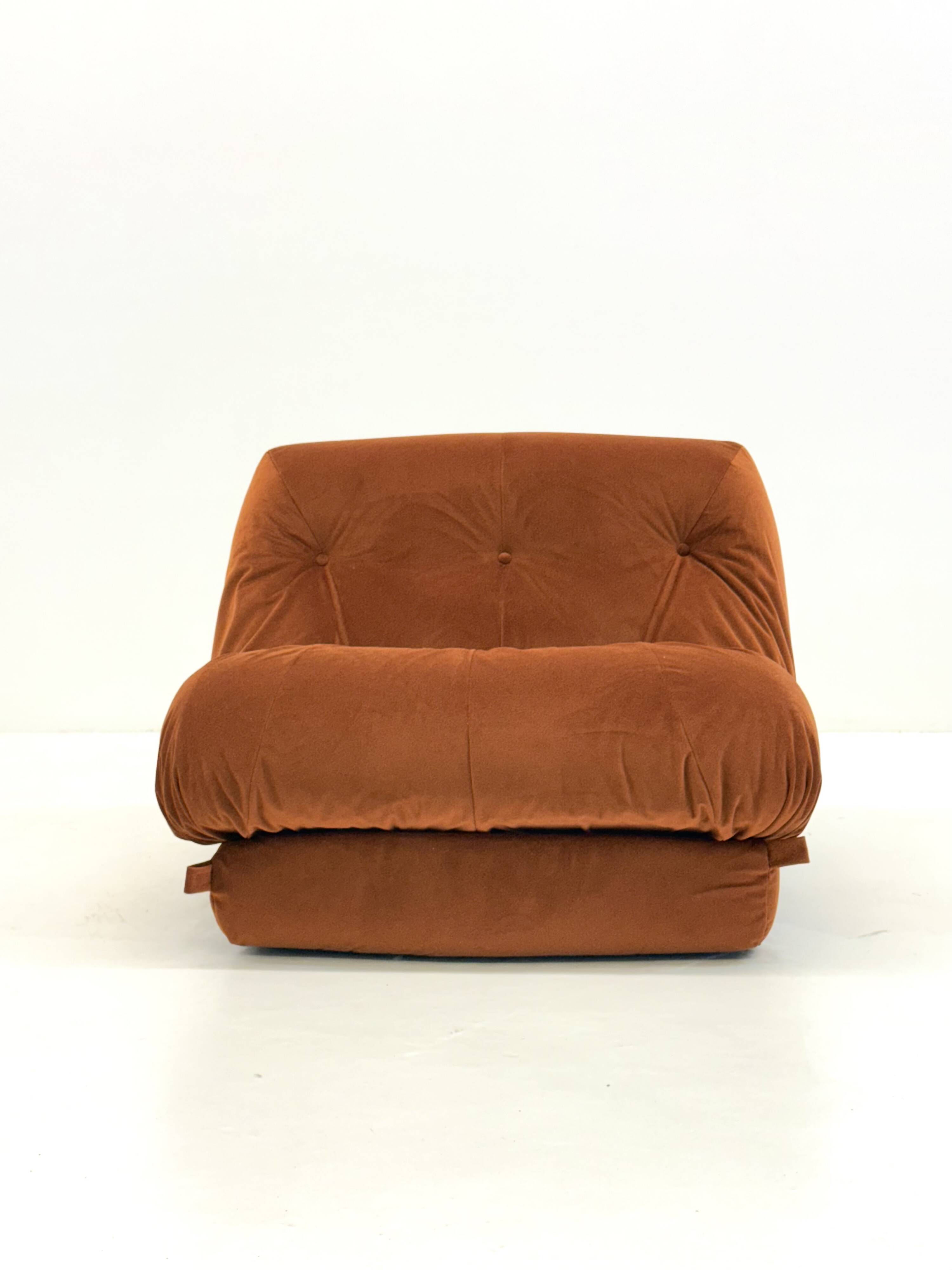 Orange Nuvolone armchair by Rino Maturi for Mimo Padova