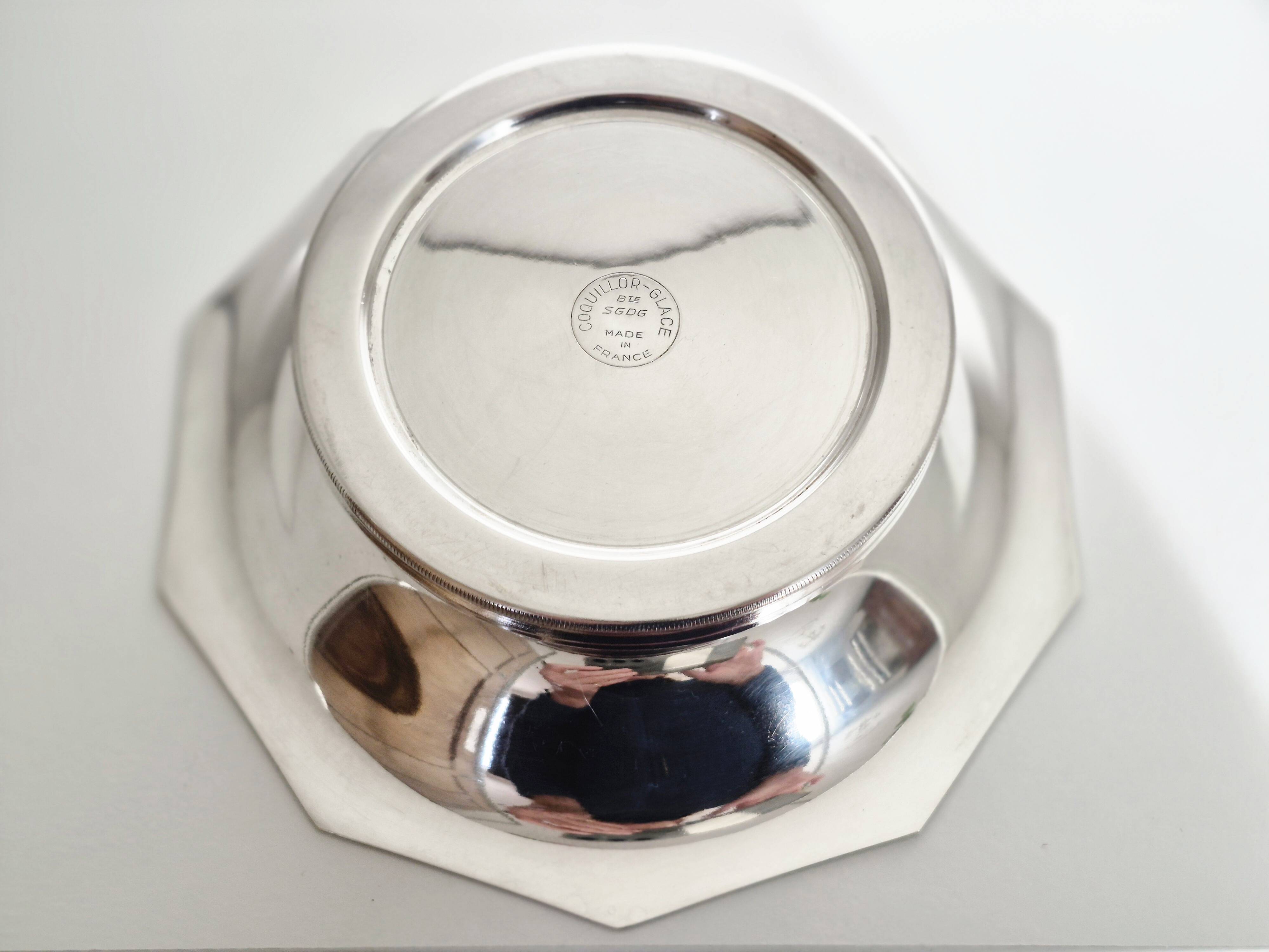 Antique butter dish Coquillor-glace in silver-plated metal