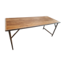 Metal frame wooden folding table