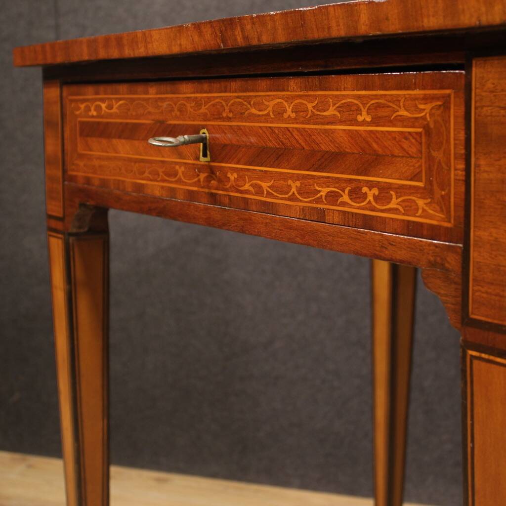 Italian inlaid wood side table