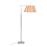 20th Century Czech Bauhaus Chrome Floor Lamp with Parchment Shade, 1920s