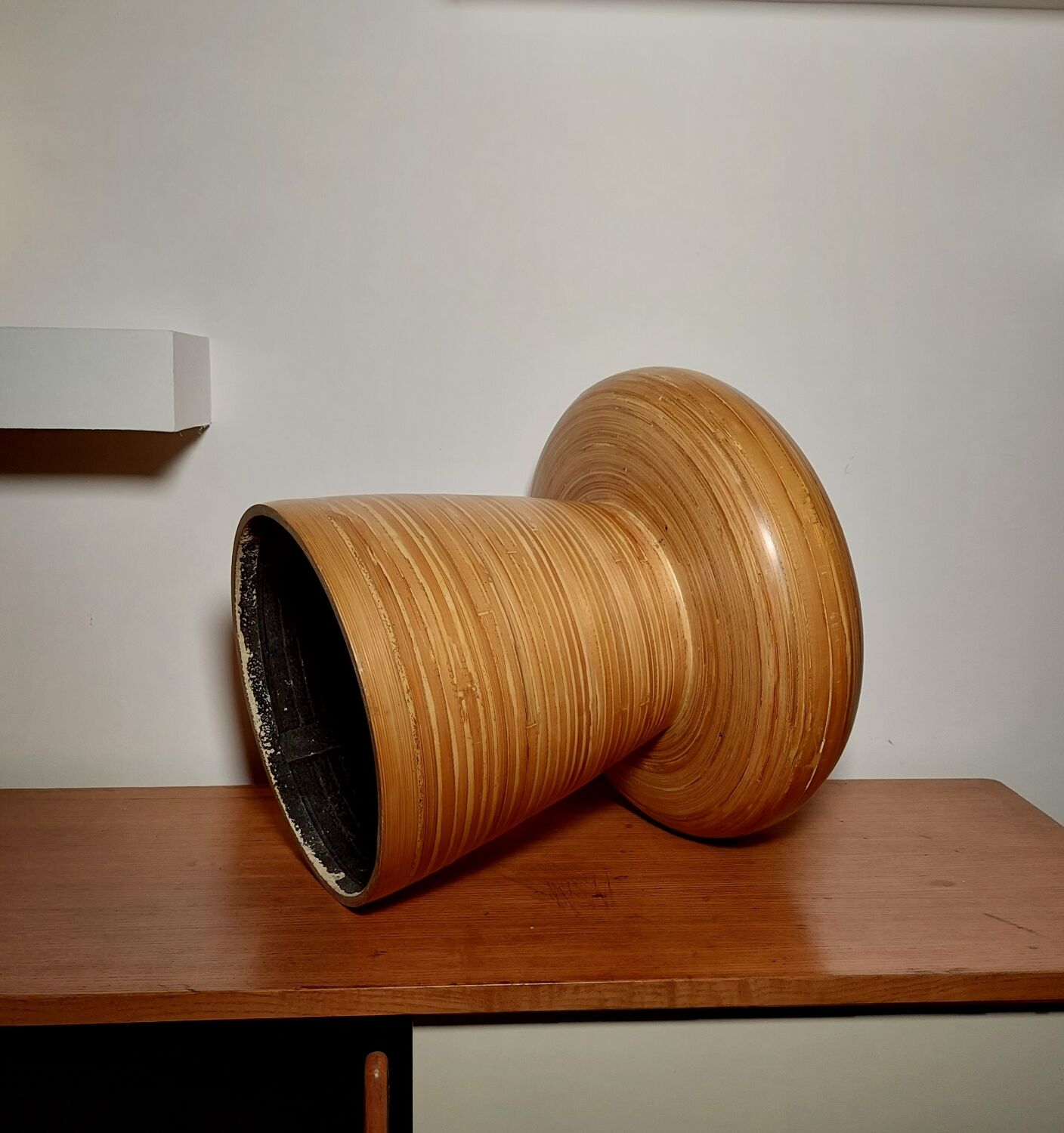 Vintage bamboo stool 1980