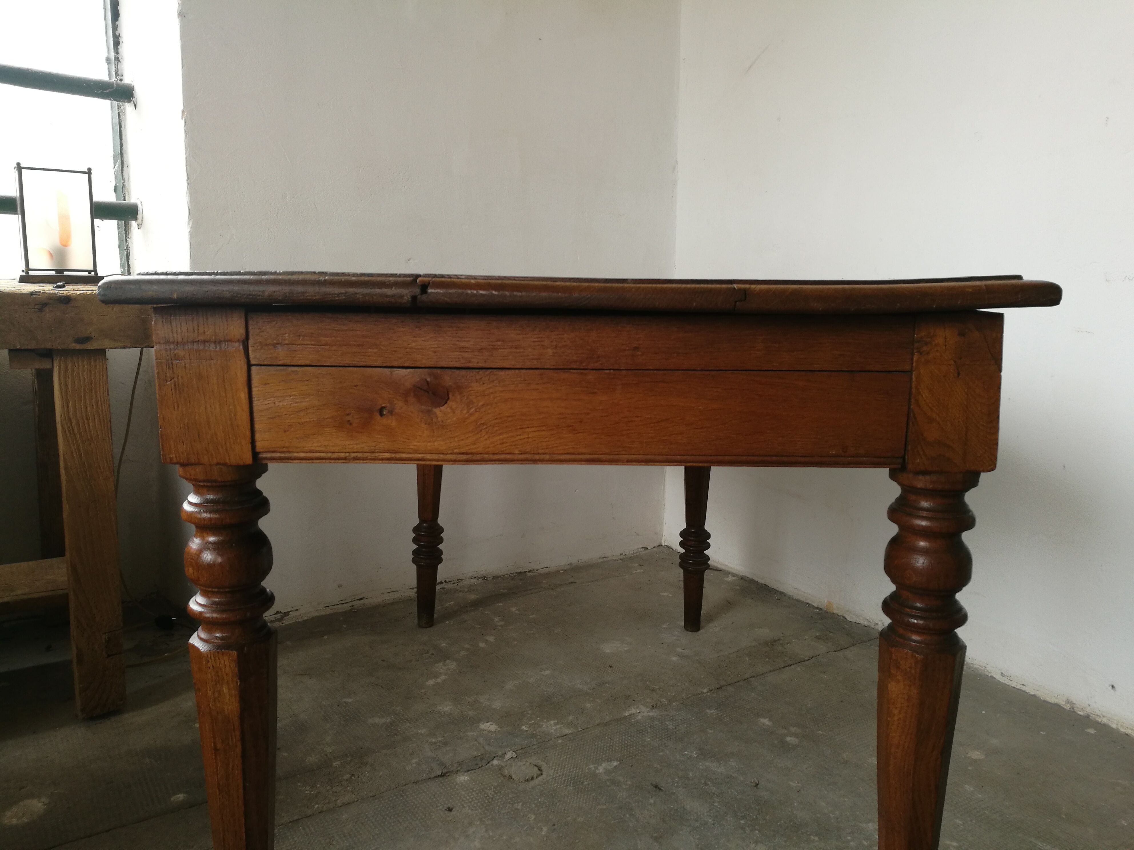 Oak farm table, wooden desk