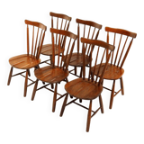 Set of 6 Vintage Chairs in the Japandi Brutalist Style