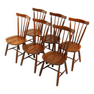 Set of 6 Vintage Chairs in the Japandi Brutalist Style