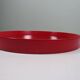 Miroir mural circulaire mid-century en bois laqué rouge – années 1960