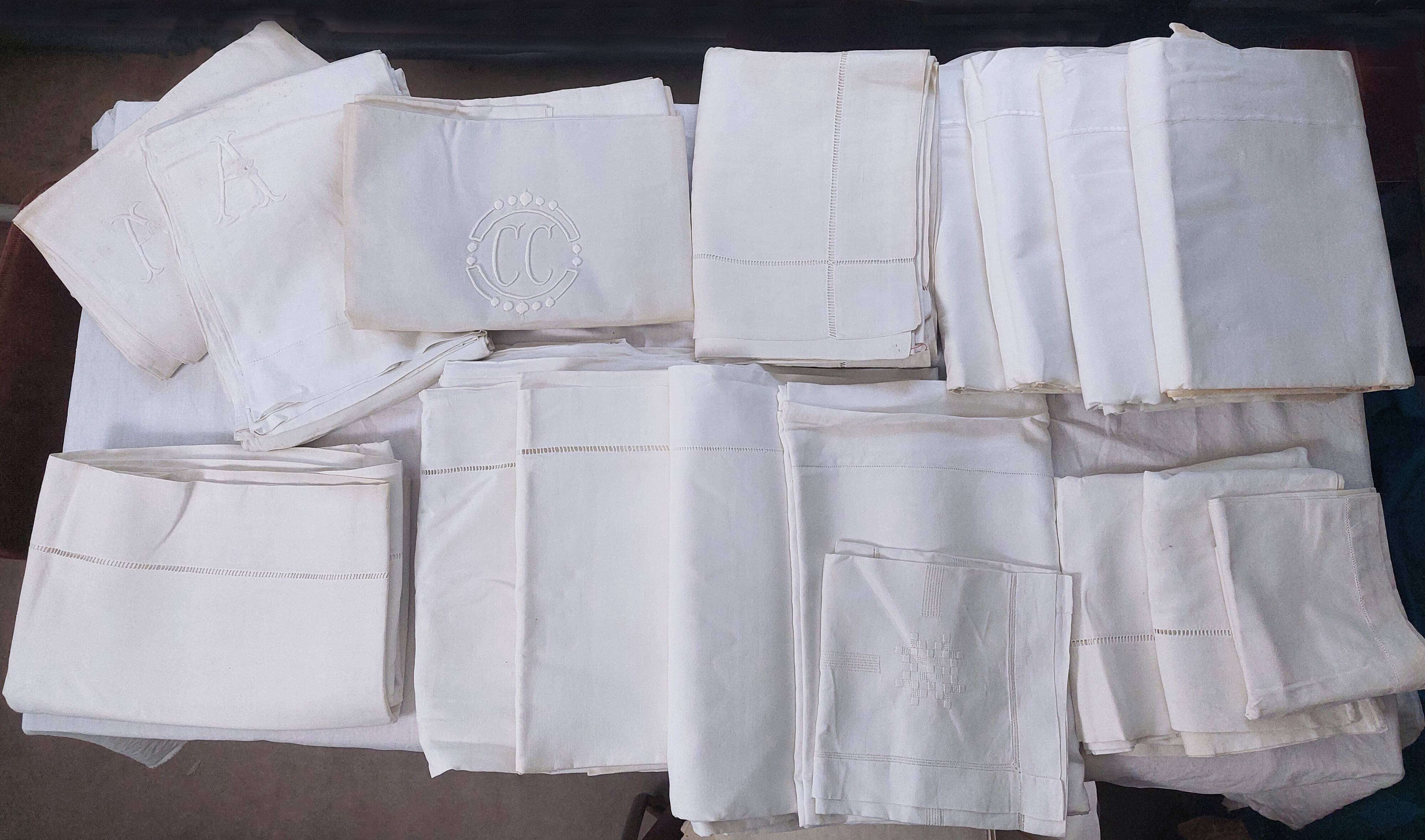 Set of antique linen sheets