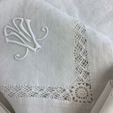 6 Antique Linen Napkins monogram