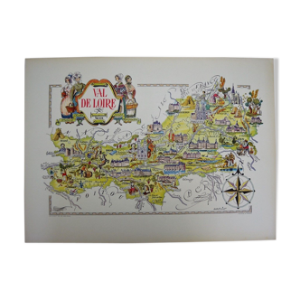Map of the Dde illustrated region of France Jacques Liozu Loire Valley
