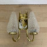 1950s brass and tulip Bubble wall lamp