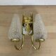 1950s brass and tulip Bubble wall lamp