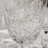 12 water glasses on crystal stand saint louis messina collection model of 1973. stamped.