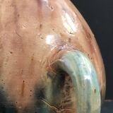 Vase with asymmetrical handles in Flemish stoneware, handcrafted