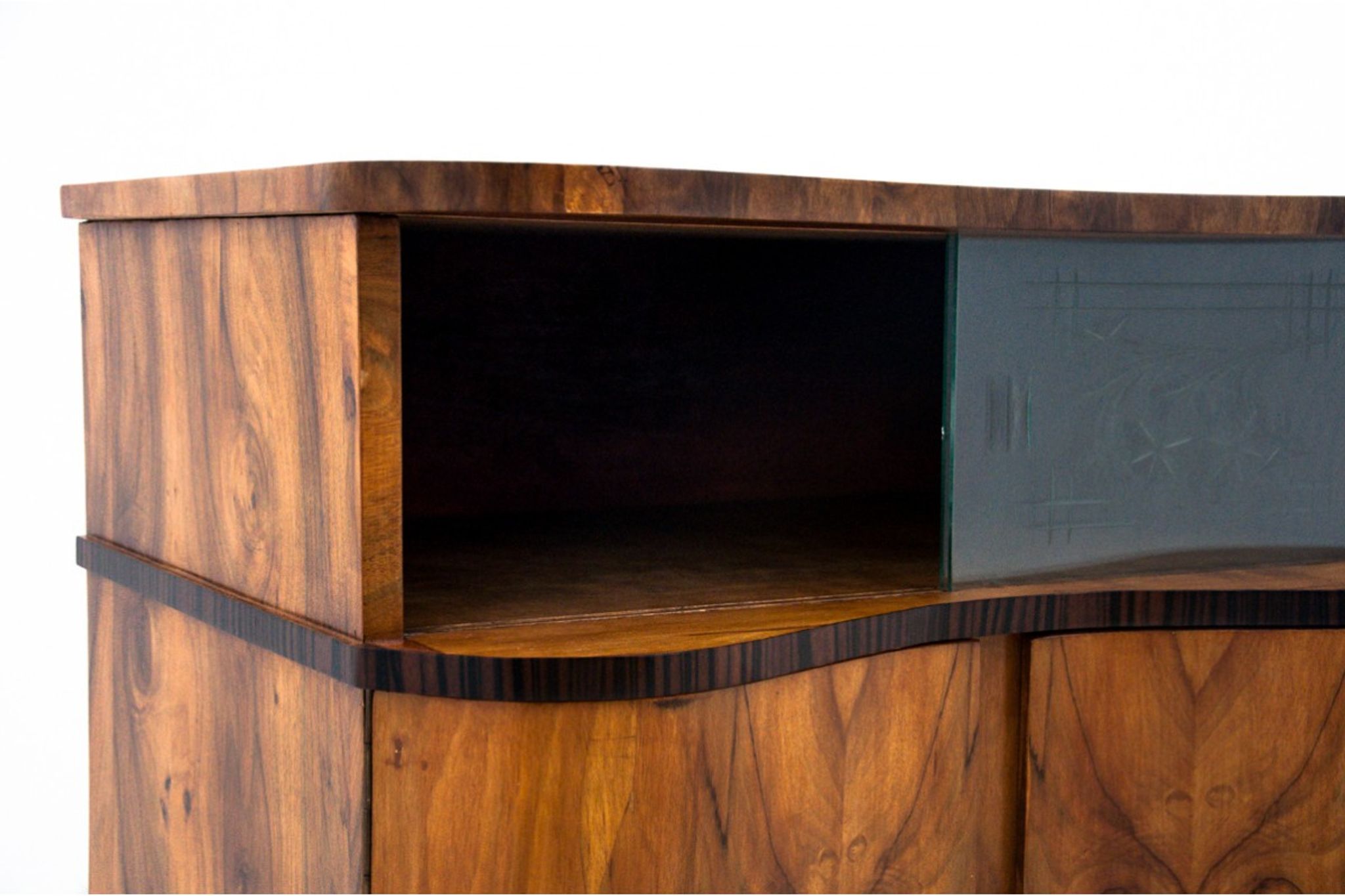 Art Deco glass chest of drawers, Poland, 1950s. After renovation.