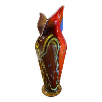 Old vintage blown glass paste vase from the 60s