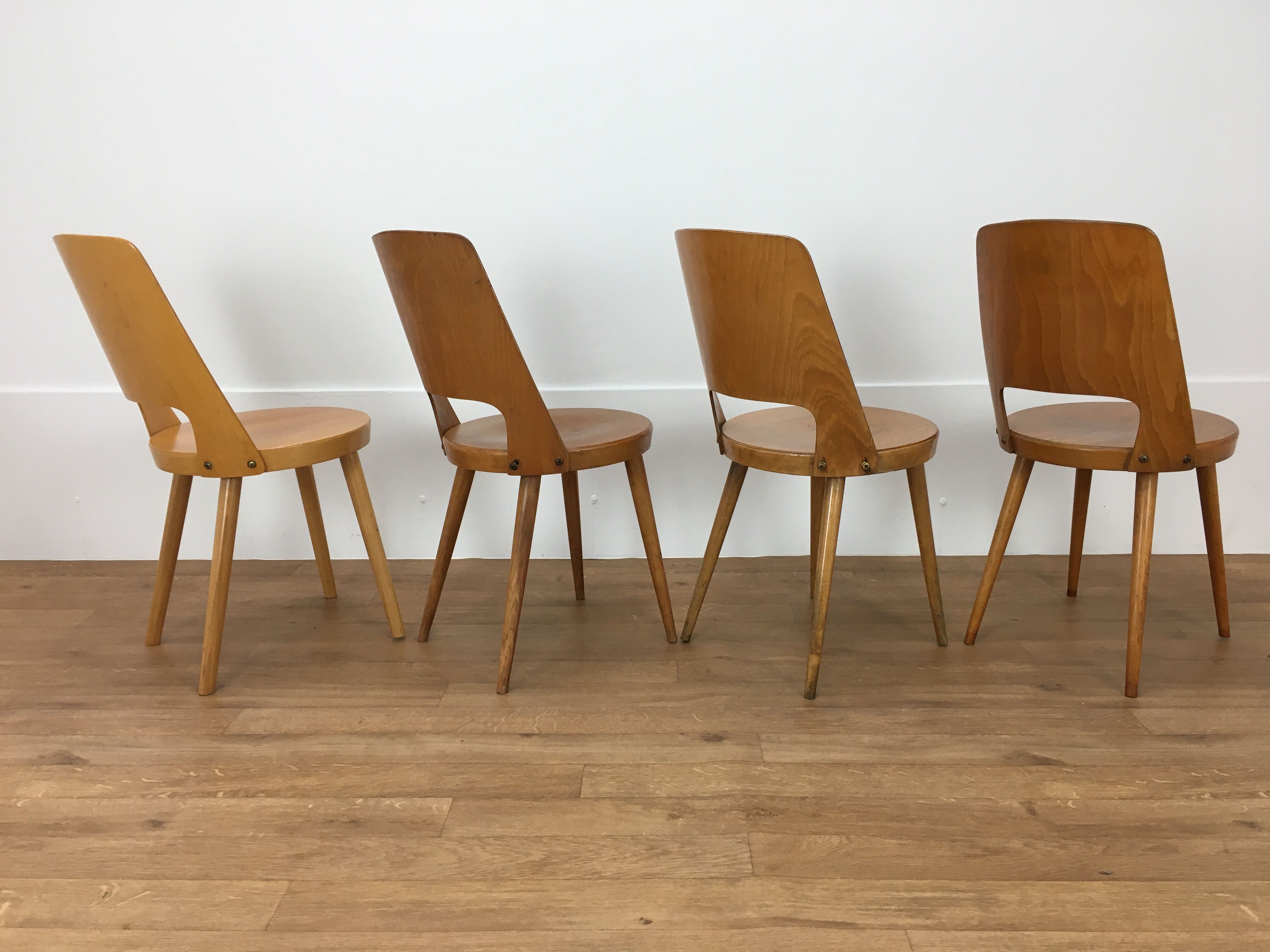 Set of 4 chairs Baumann Mondor 60s bistro