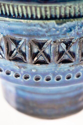Vase bleu italien par Bitossi