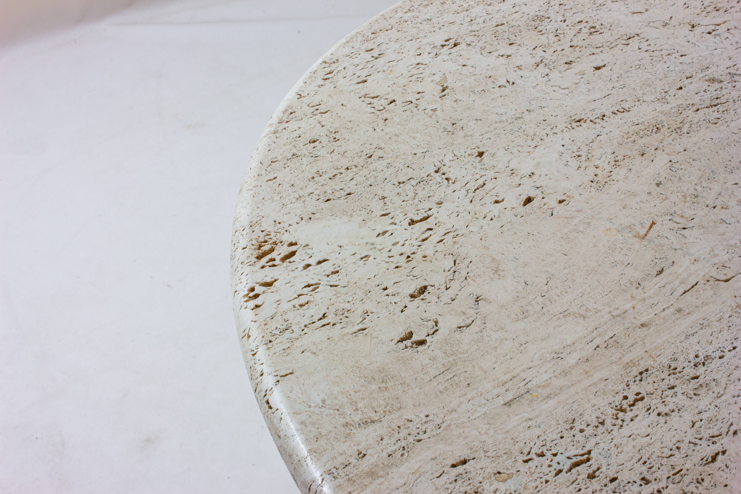 Organic travertine dining table, Italy 1970s
