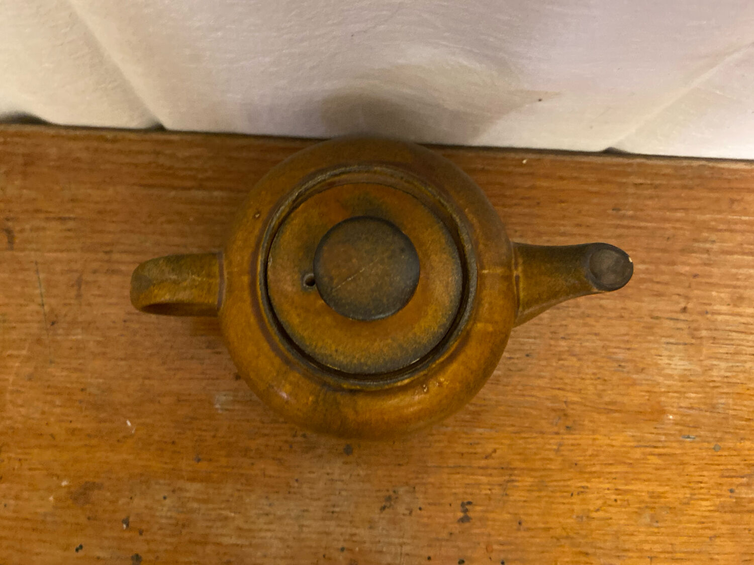 Vintage KW Feuerfest Embossed Brown Ceramic Teapot #C786