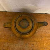 Vintage KW Feuerfest Embossed Brown Ceramic Teapot #C786