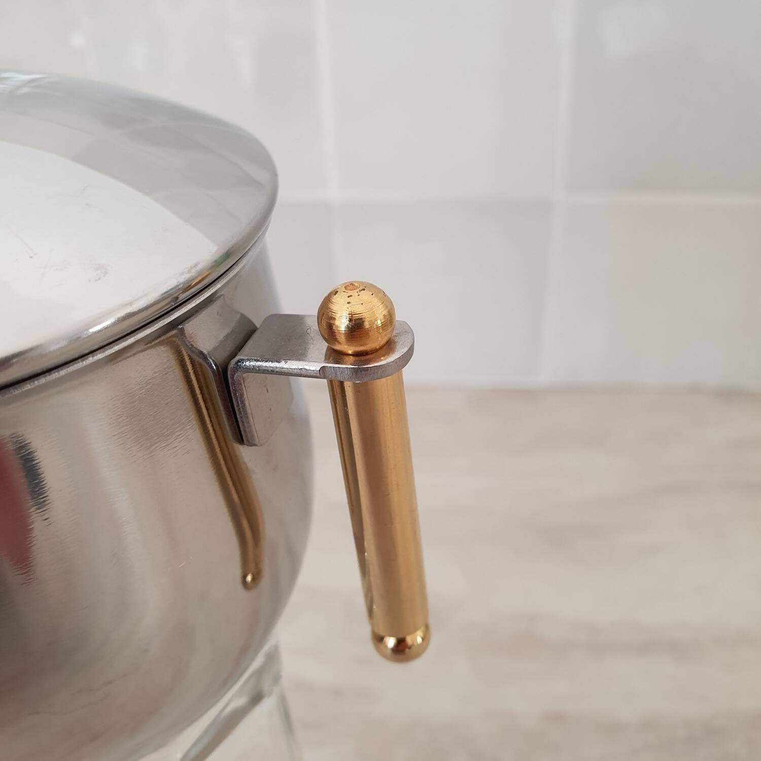 Stainless steel sugar bowl GA 18/10 made in Italy