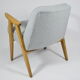 Original restored armchair 366, designer J. Chierowski, 60s, blue, oak wood
