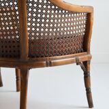 Pair of armchairs in walnut and antique cane, 19th century