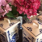 5 cobalt blue flower spice jar