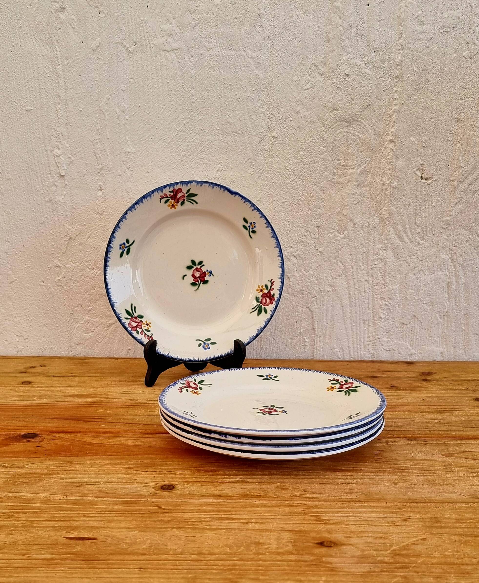 Set of 5 Digoin Sarreguemines Dauphine model dessert plates