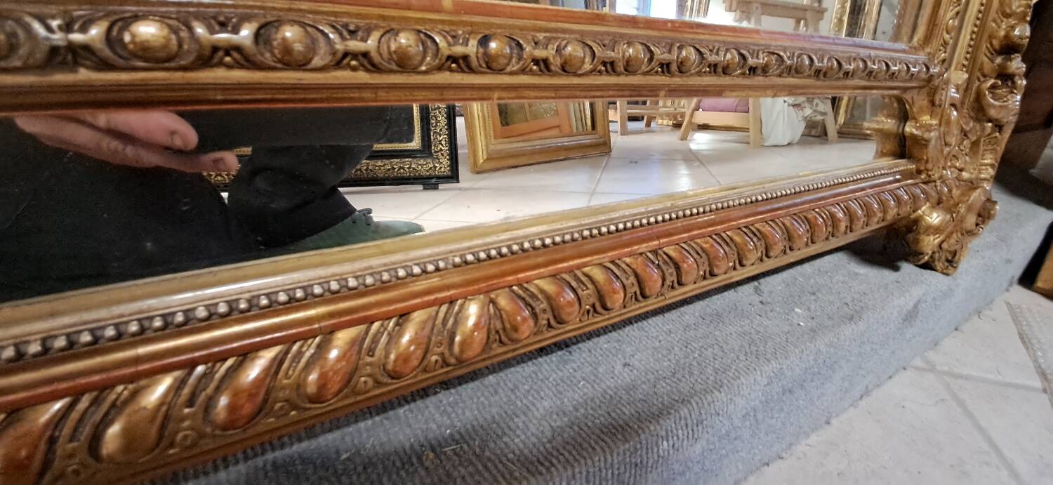 19th century mirror with parecloses 173 x 105