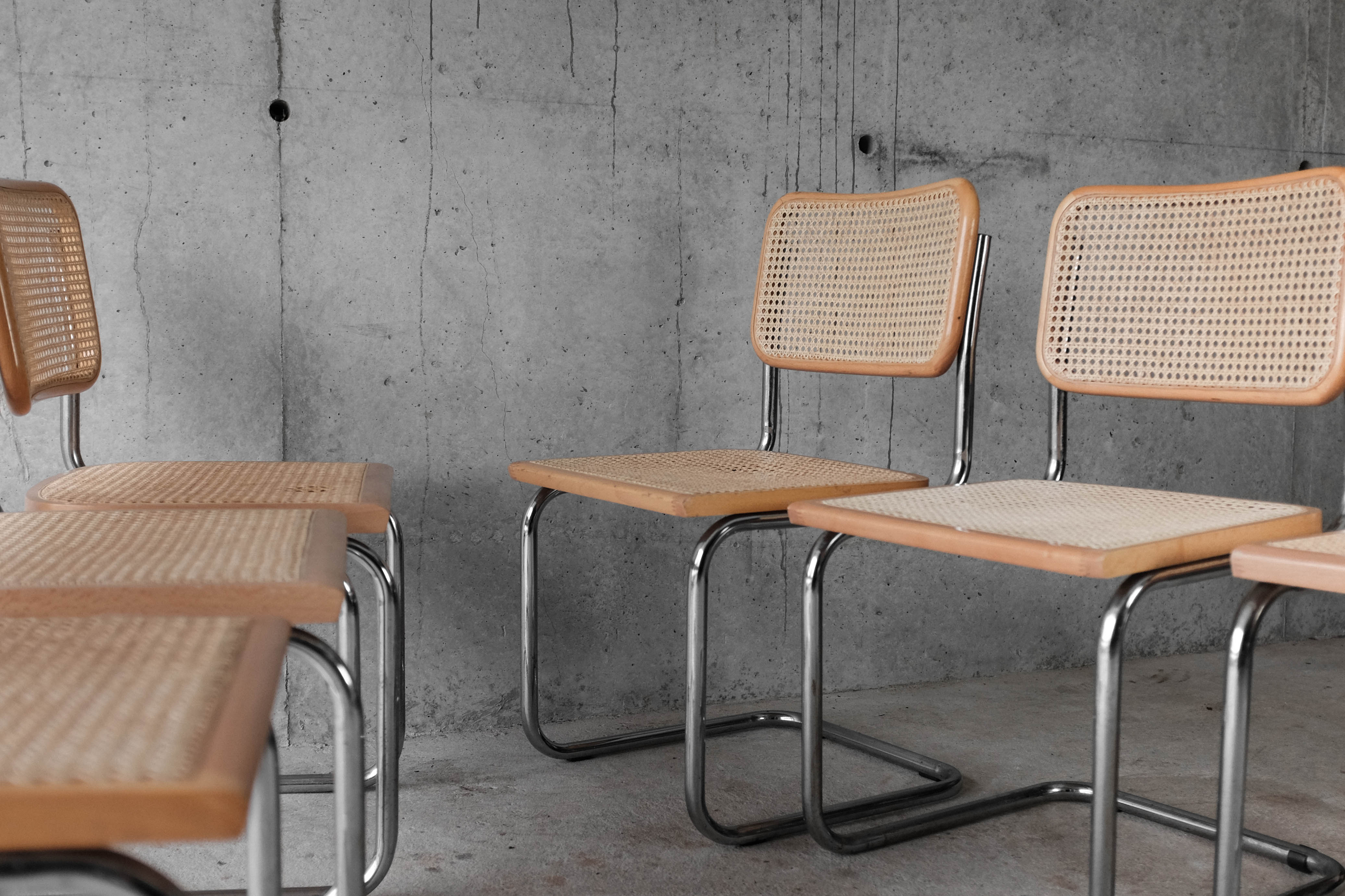 Set of 6 chairs Cesca B32 by Marcel Breuer